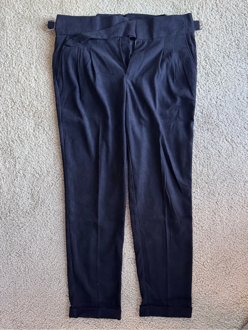 Men's High-Waisted Trousers - Black (Size 33)